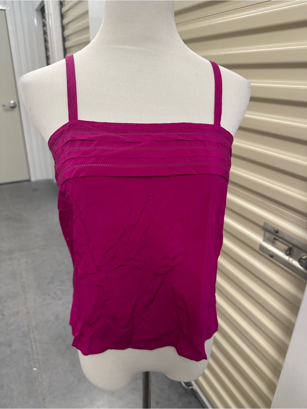 Claude Bennen Magenta Silk Spaghetti Strap Camisole